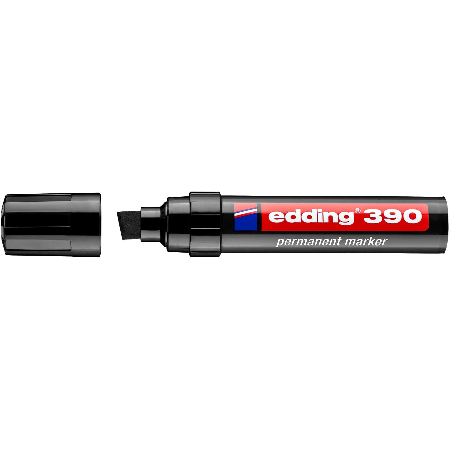 EDDING Lot de 10 Marqueurs Permanent 390 Noir Pointe Biseautée 4-12 mm