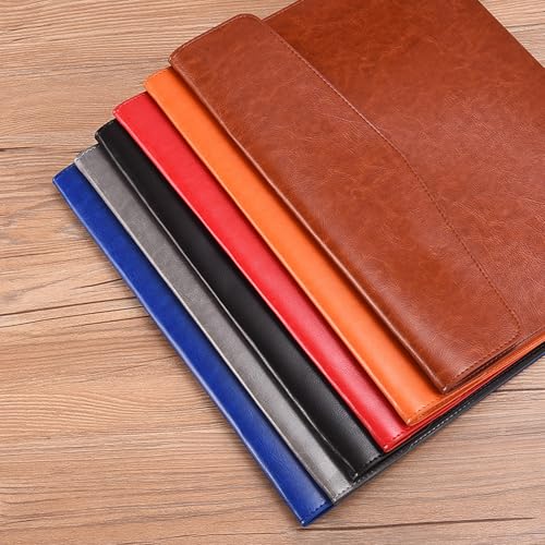 Yufocusqc Pasta de arquivo A5 de couro PU para documentos, pasta envelope A5 com fecho de pressão pa