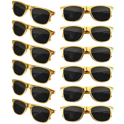 Lunettes de soleil rétro pour adultes lot de 12 paires contre éblouissement
