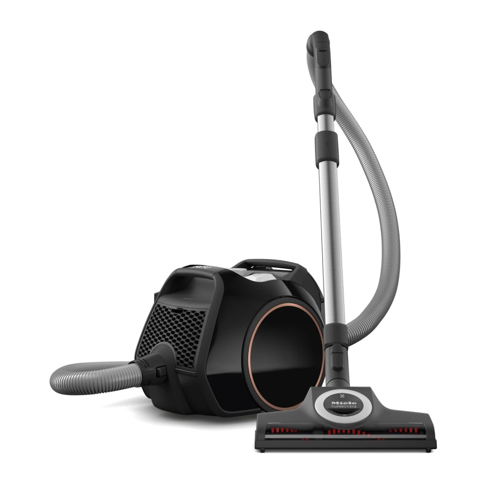 Miele Boost CX1 Cat & Dog-Bagless cylinder corded vacuum cleaner, powerful, compact and agile with Vortex Technology, TurboBrush for pet hair and HEPA AirClean filter, in Black/Rose(Amazon Exclusive)