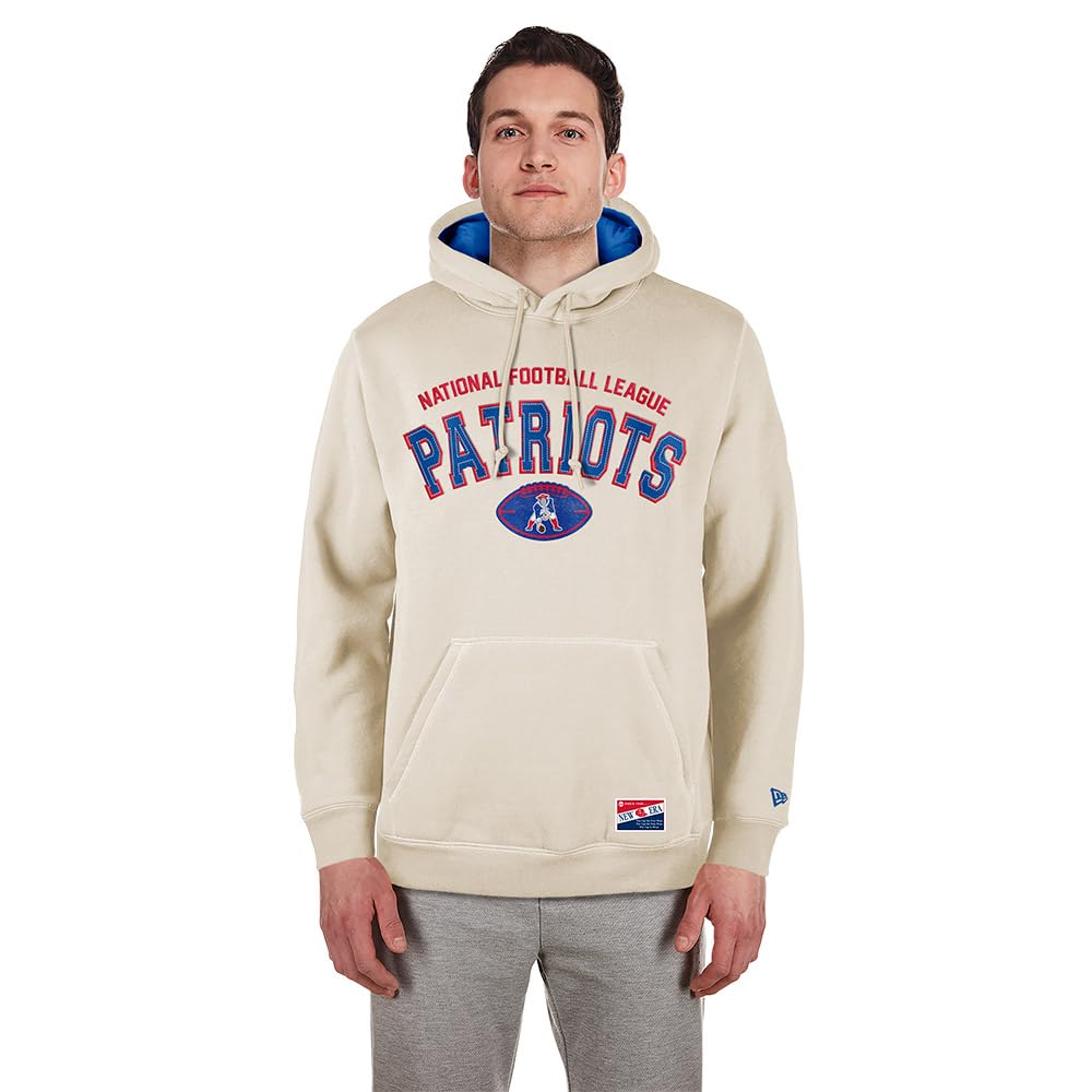 New England Patriots NFL 3rd Down Hooded Pullover New England Patriots Classic Stone Official Team Color Sudadera con Capucha Unisex Adulto (Pack de 1)