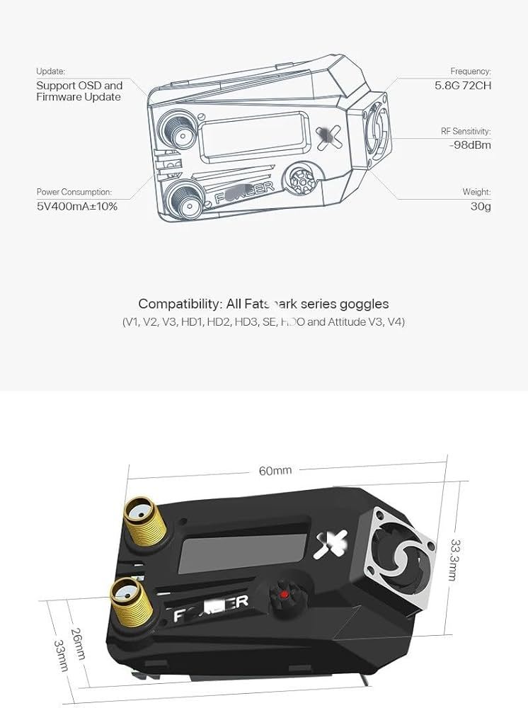 Amazon.co.jp: 置換可能 Foxeer Wildfire 5.8 グラムゴーグルデュアル Amazon.co.jp: 置換可能 Foxeer Wildfire 5.8 グラムゴーグルデュアル