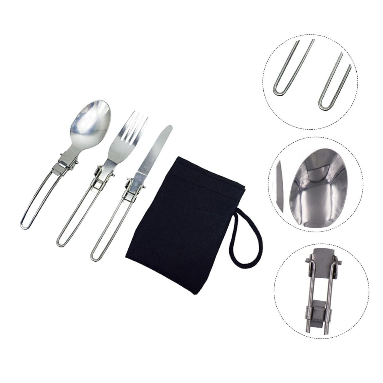 UPKOCH 4 Set posate pieghevoli cucchiai posate in acciaio inossidabile Forche in acciaio inossidabile singole di stoviglie forchette pieghevoli Silver