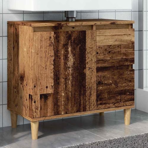BOWEKAM Home & Garden- Mueble para fregadero de madera vieja, 65 x 33 x 60 cm, elección de muebles de madera