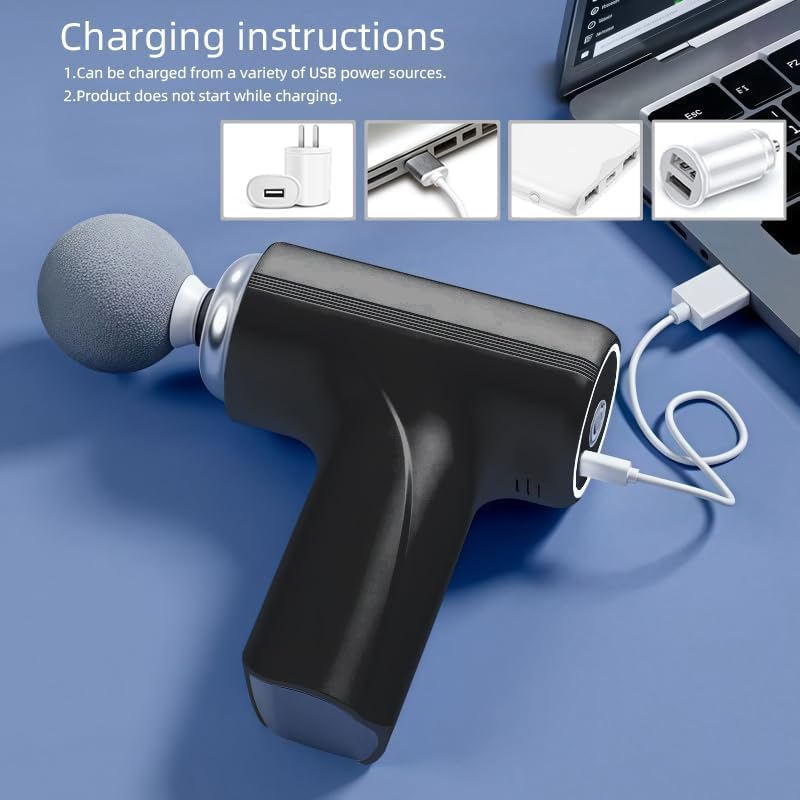 Image of Massage Gun for Deep Tissue, Muscle & Body Pain Relief | Special Body Massager for Pain Relief | Massage Gun for Back Leg & Full Body, Neck, Shoulder, Back, Foot | 4 Specialized Heads For Full Body Pain Relief (ZBlack)
