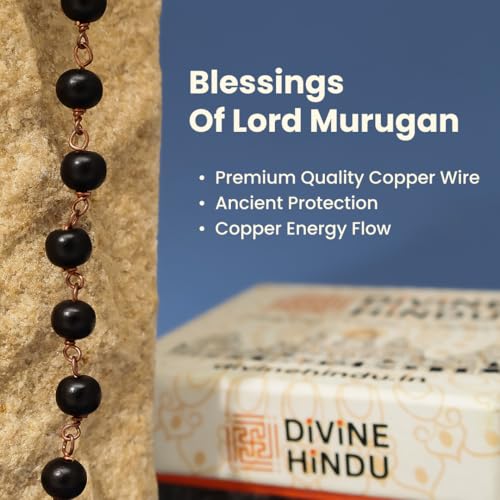 Karungali Malai Copper Necklace Original Black Ebony Wood Lab Tested Natural Black 54 Beads For Men & Women3