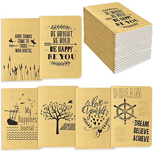 Cahier de poche en papier kraft lot de 24 petits carnets non lignés à motifs pour notes