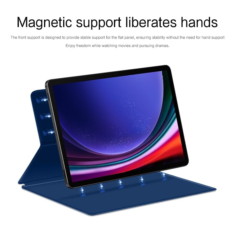 Custodia protettiva per tablet PC custodia magnetica compatibile con Samsung Galaxy Tab S9 Plus 12,4 pollici 2023 X810/X816B/X818U Slim Tablet Cover, Galaxy Tab S9+ 5G Custodia con attacco magnetico,