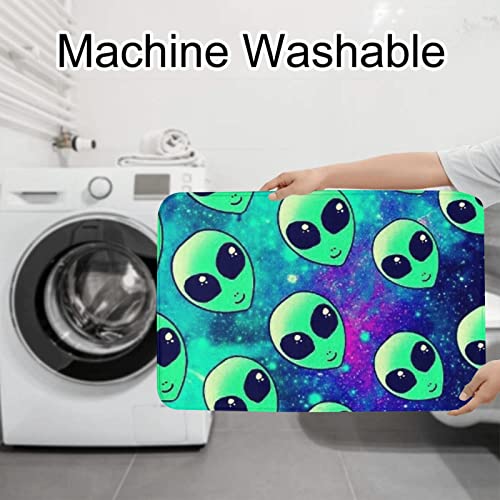 DEPILA Badezimmer 3-teiliges Badezimmerteppich-Set Grüner Alien-Druck 3-teiliges Badezimmerteppich-Set Badematte + Kontur + Toilettendeckelbezug Badezimmer-Antirutsch-Pad Sets – Bild 8