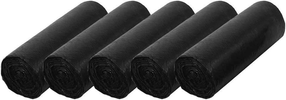 Small Garbage Bag, 5 Gallon Strong Durable Disposable Kitchen Trash Wastebasket Bags Can Liners for Home Office Waste Bin Bathroom 5 Roll Totally 100 Counts (Black)