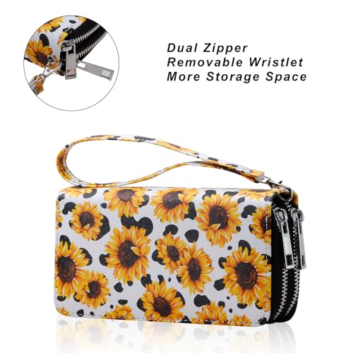 Image of Double Zipper Wallet for Woman Clutch Purse with Cell Phone Holder for Smartphone /Card /Coin /Cash