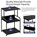 Arbuxzuy Printer Stand with Storage Shelf,3 Tier Printer Cart with Wheels,Mobile Printer Table for Home Office,Stands for Heat Press Scanner Fax,Industrial Style (Black)