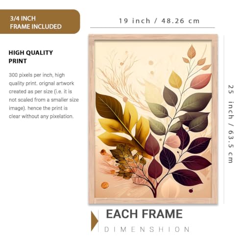 Image of kotart Home Decoration Painting Floral Paintings With Frame For Living Room Bed Room Hotel Wall Decor Digital Reprint Engineered Wood Set of 3 (Art 6, 19X25 INCH)