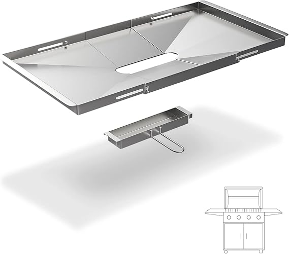 Grease Tray for Gas Grill Adjustable 24"30" Universal