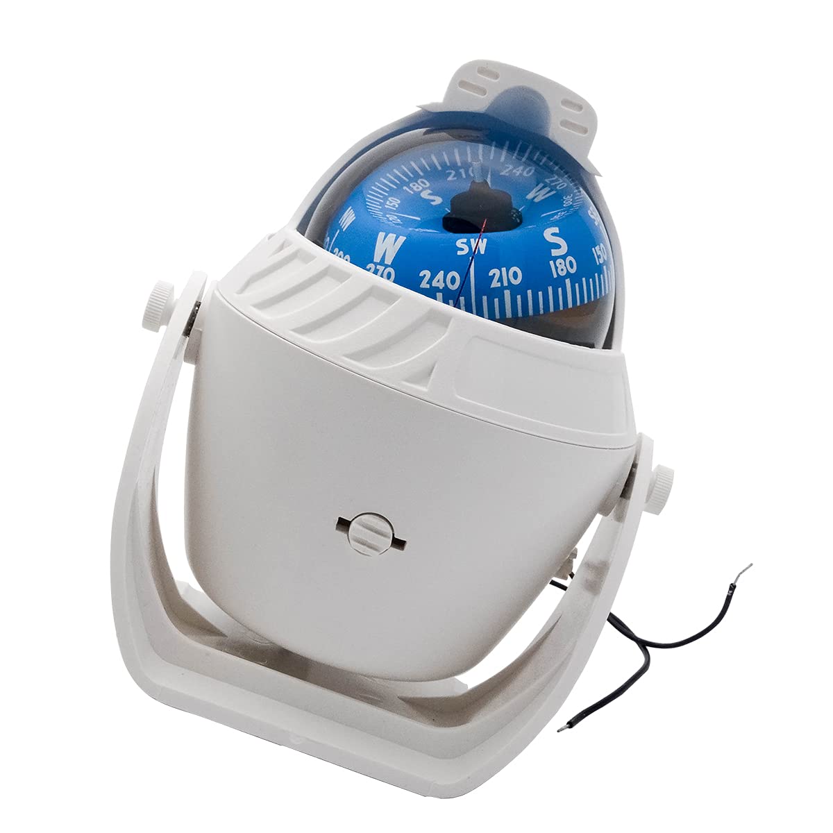 Riloer Boussole Bateau Boussole Marine avec Mont Boussoles Boule Étanche pour Bateau Caravane Blanc Tableau Bord pivotante pour Bateau, Voiture, éclairée