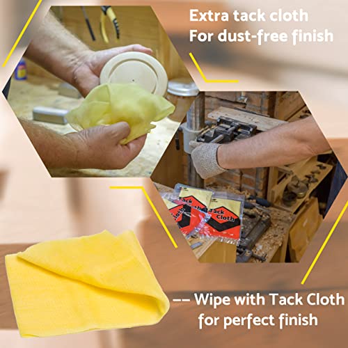 Mouse Sander Sandpaper 60 Grit 25 Pack, Black And Decker Mouse Sander Pads, 12 Hole Hook And Loop Sanding Pads, Detail Palm Sand Paper Set With Tack Cloth By S&F Stead & Fast #TOP5