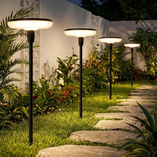Lampes solaires pour jardin extérieur 4 pièces étanches très lumineux