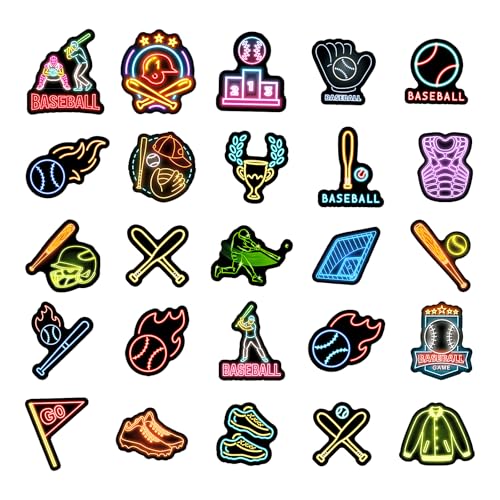Calcomanías de vinilo impermeables: 50 stickers de béisbol neón para decorar tus accesorios. 3