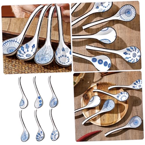Cuillère à Ramen en Céramique Fine Alipis | Set de Table Durable de 6 Pièces - 4