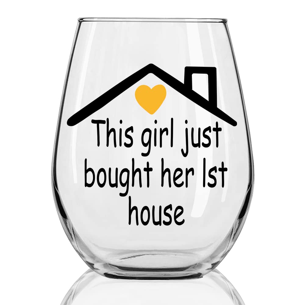This Girl Just Bought Her Lst House Wine Glass, New Homeowner Wine Glass, Homeowner Gift, Housewarming Gift, Funny New Home Owner Presents Ideas
