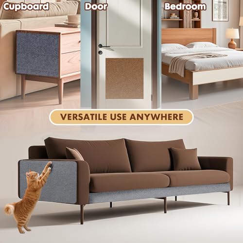 powerking Anti Gato Rañazos Sofá Protector de Muebles, DIY recortables autoadhesivos Almohadillas de arañazos Alfombra de Garras de Gato (Gris Claro) - imagen 6