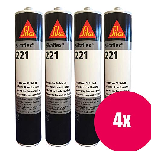 Preisvergleich Produktbild Sikaflex 221 schwarz 4er 300ml (=1200ml)