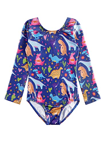 HOZIY Long Sleeve Leotards for Girls Gymnastics Kids Toddler Tumbling Outfits Floral Unicorn Galaxy Rainbow Stripe Pattern