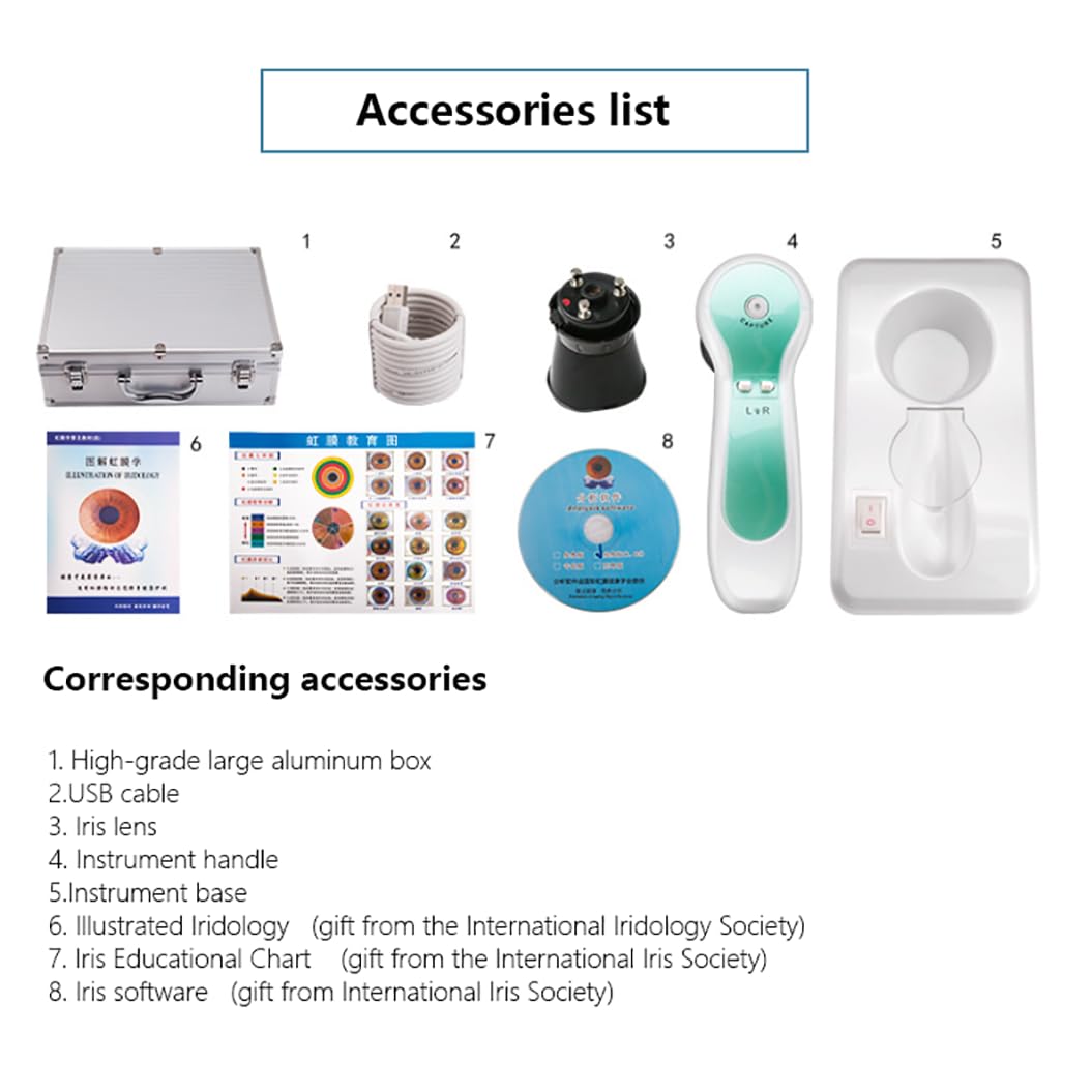 Analizzatore Dell'iride Iridologia,Fotocamera per iridologia con analizzatore dell'iride USB,analizzatore dell'iride,5mp,per Centro Benessere, Salone di Bellezza, Spa A