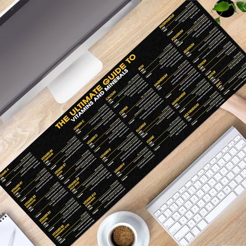 Image of Vitamin Cheatsheet Mouse Pad, Health & Nutrition Desk Mat, Perfect for Dietitians & Fitness Trainers Healthy Living & Wellness, Essential Computer Accessories for Study, and Reference Purposes KMH