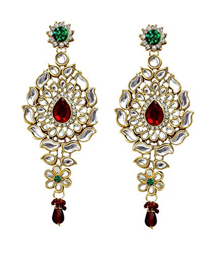 Image of Lucky Jewellery Designer Gold Plated Dulhan Bridal Jewelry Set 8 Pcs. for Girls & Women (3600-WZK-PARENT)