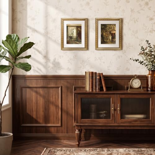 Image of 11x14 Vintage Picture Frames,Antique Frames with White Mat for 8x10 Picture,Gold Frames for Wall Decor,4 Pack Ornate Picture Frames,Gold
