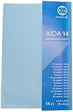 100% algodón RTO Aida-Punto de Cruz (14 Unidades), Algodón, Azul pálido, 39 x 45 cm