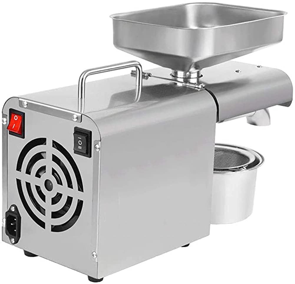 Aserzenith 1 304 Stainless Steel Electric Oil Press Machine, Automatic Physical Press Oil Expeller Extractor For Home And Commercial Peanut Sesame Almond Rapeseed Oil Sunflower Oil