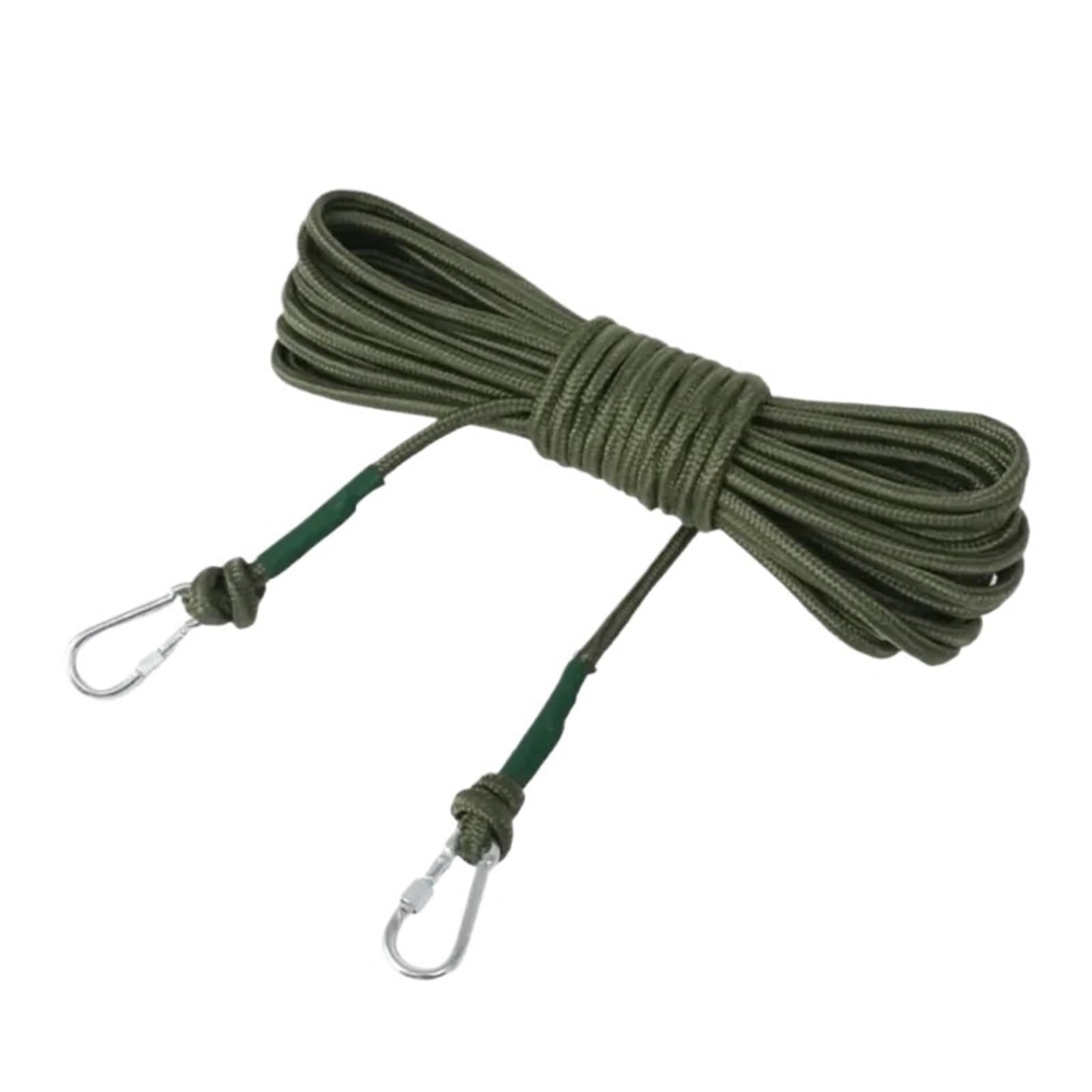 Laundry Line Portable 10M/20M Wire Rope Clothesline Thicken With 2 Hooks Clothes Drying Windproof 8MM Core Nylon Cord Household Balcony Garden(Green 10M)