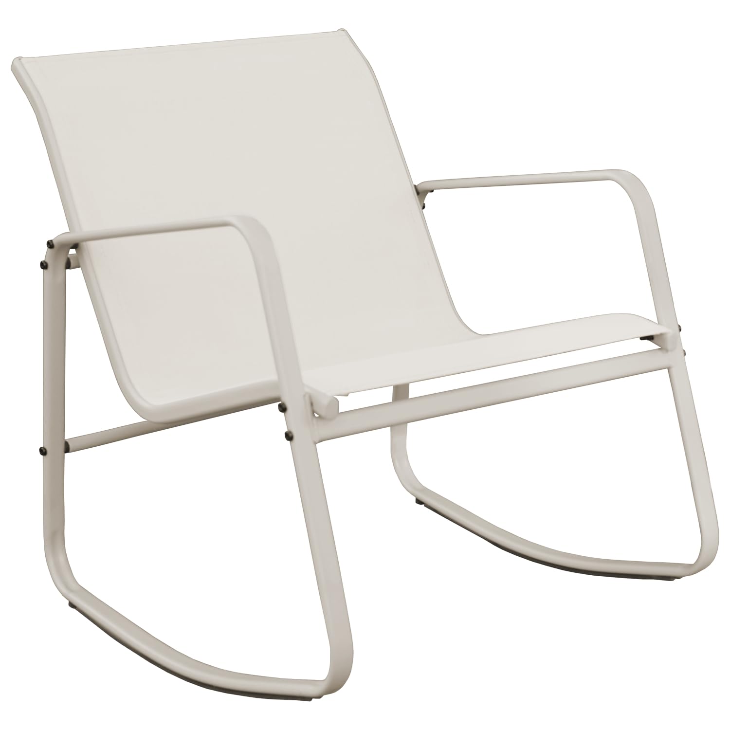 Happy Garden Salon de Jardin à Bascule 2 Places Tenerife Beige – Fauteuils en textilène avec Table Basse – Structure Acier