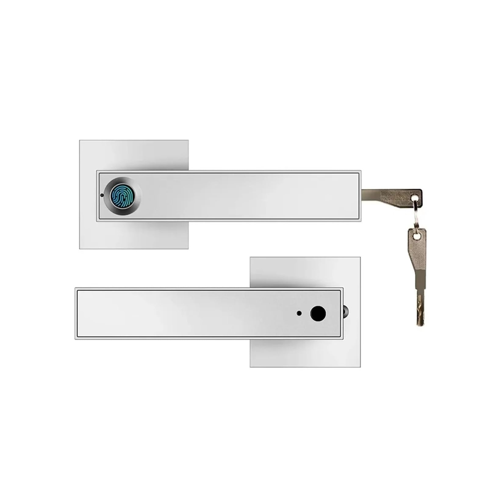JVDDI Smart Door Handle, Fingerprint Door Lock with Electronic Smart Digital Security Biometric Handle for Bedroom Apartment(Silver)