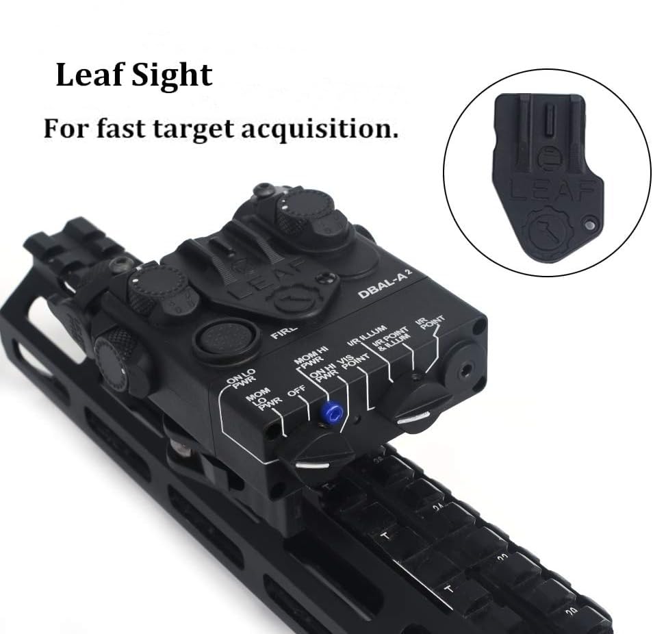 Torcia Tattica PEQ DBAL-A2 Stile - Luce Bianca 200 Lumen E Strobo, Per Binario Picatinny 20mm, Alimentata A CR123A, Con Pulsante E Pad A Pressione