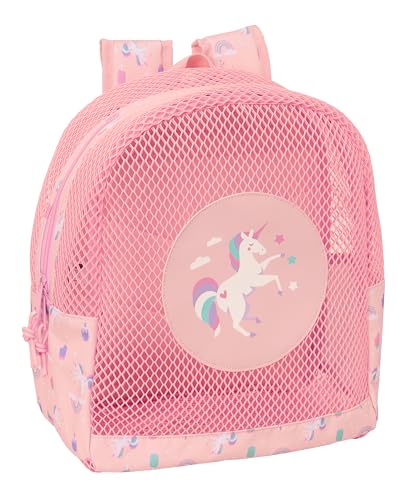 SAFTA UNICORNIO - Mochila infantil de praia, anti-areia, com asas, fácil de limpar, ideal para crianças de diferentes idades, confortável e versátil, 32 x 12 x 38 cm