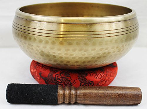 Bol chantant tibétain martelé main de 25,4 cm pour purifier le chakra B