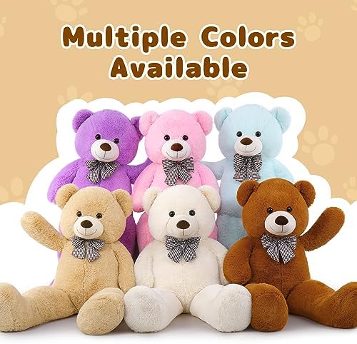 MaoGoLan Giant Teddy Bear 4 Feet,Adorable and Cuddly Big Bear Stuffed Animal 47", Classic Teddy Bear Plush Gift Decoration for Baby Shower,Party,Birthday,Valentines Day,Tan - 1