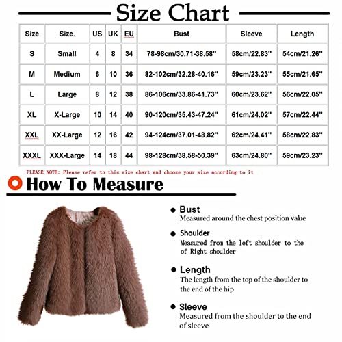 Faux Fur Winter Coats For Women Fashion Fuzzy Warm Crop Jackets Sexy Crewneck Open Front Luxury Cardigan Outwear Coat #TOP2