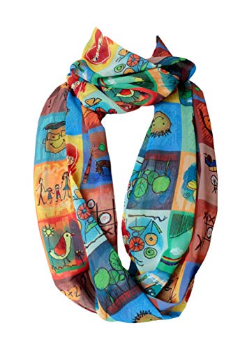 Etwoa Kids Drawings Infinity Circle Loop Scarf3