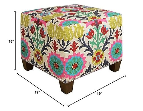 Skyline Furniture Santa Maria Desert Flower Nail Button Ottoman