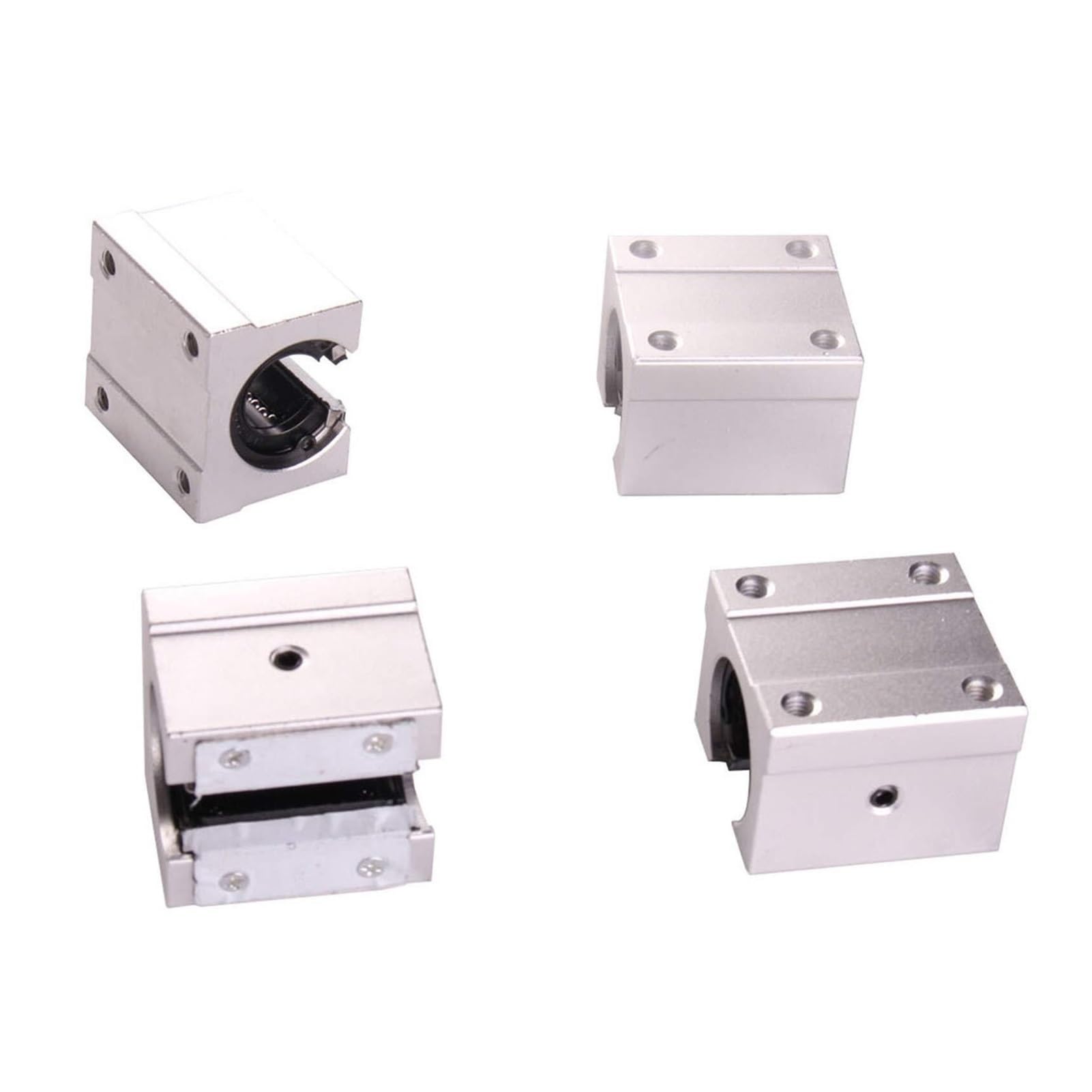 Roulements à Billes, Boîtier de roulement à billes linéaire SBR10UU SBR12UU SBR16UU SBR20UU SBR25UU, for fraiseuse CNC, Guide SBR, 4 pièces(SBR10UU)