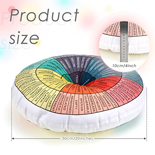 Wheel Of Emotions Feelings Pillow Round Throw Circle Seating Floor Cushion Comfortable Round Pillow Floor Cushions Mat For Therapist Counseling Office Home Sofa Decor(20 X 20 Inch) #TOP2