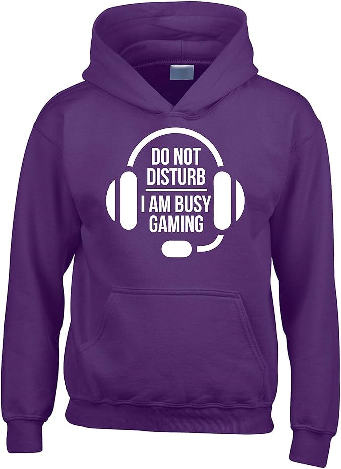 Sweat-shirt à capuche violet Edward Sinclair Do Not Disturb Gaming en taille M pour homme et femme