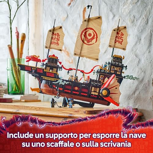 NINJAGO Il Bounty del Tempio - Barca Giocattolo Interattiva con Vele Mobili e 6 Minifigure tra cui Cole Zane e Nya - Regalo per Bambini da 14 Anni in su Fan di La Rivolta dei Draghi - 71848 - Lego - Immagine 2