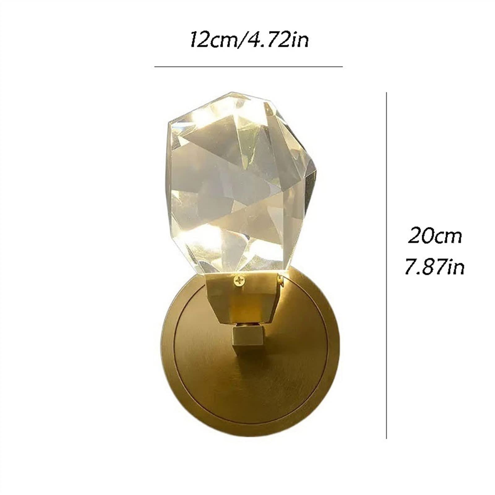 Applique da parete Lampada da parete in cristallo di rame di lusso leggero Lampada da parete for soggiorno Sfondo Lampada da comodino for camera da letto Lampada decorativa Illuminazione for interni L