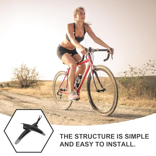 BESTonZON 耐久性マウンテンバイク用前後泥除け アングル 工具不要 ブラックグレー合成製 軽量前輪 後輪対応 径ポスト適合