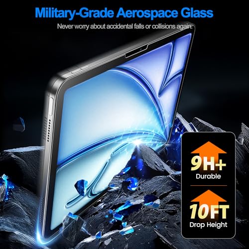 Image of EZ-GLAZ-2 Pack Paper-Feel Screen Protector for iPad Air 11 Inch M4 /M3 /M2 (2026 /2025 /2024) - Apple Pencil Compatible, 9H+ Tempered Glass, Matte Film, Anti-Scratch, Bubble Free, with Installation Box